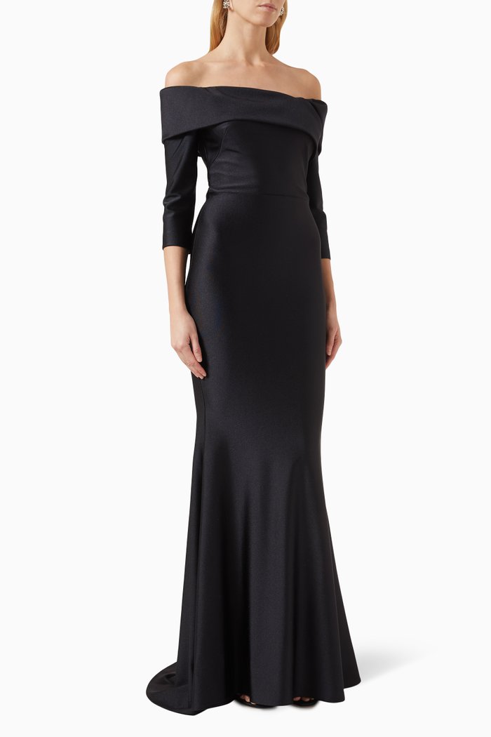 

Off-shoulder Gown, Black