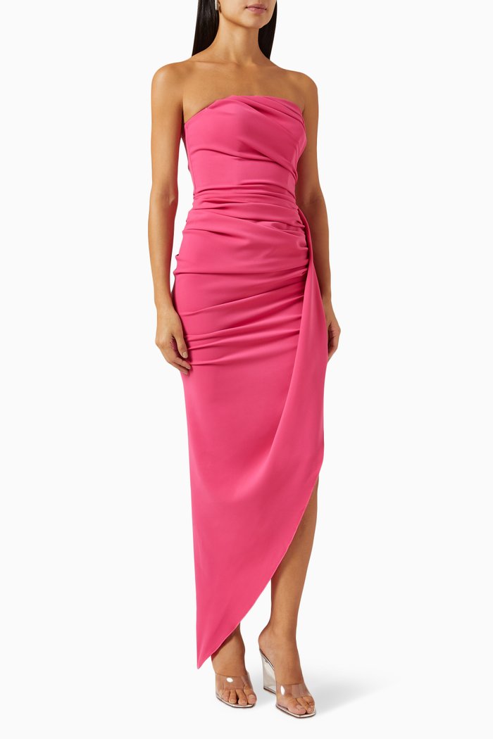 

Strapless Maxi Dress in Stretch-crepe, Pink