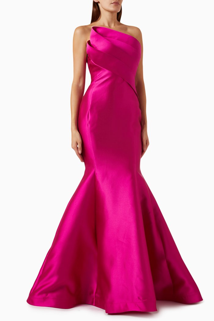 

Strapless Gown in Stretch-taffeta, Pink