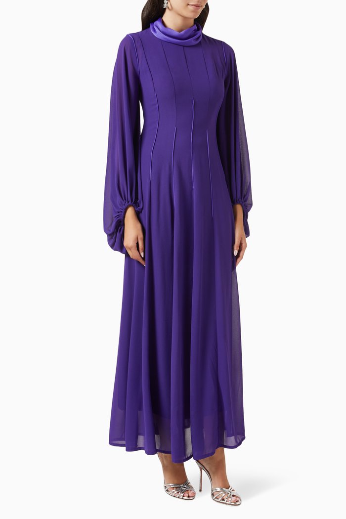 

Johra Balloon-sleeve Dress, Purple