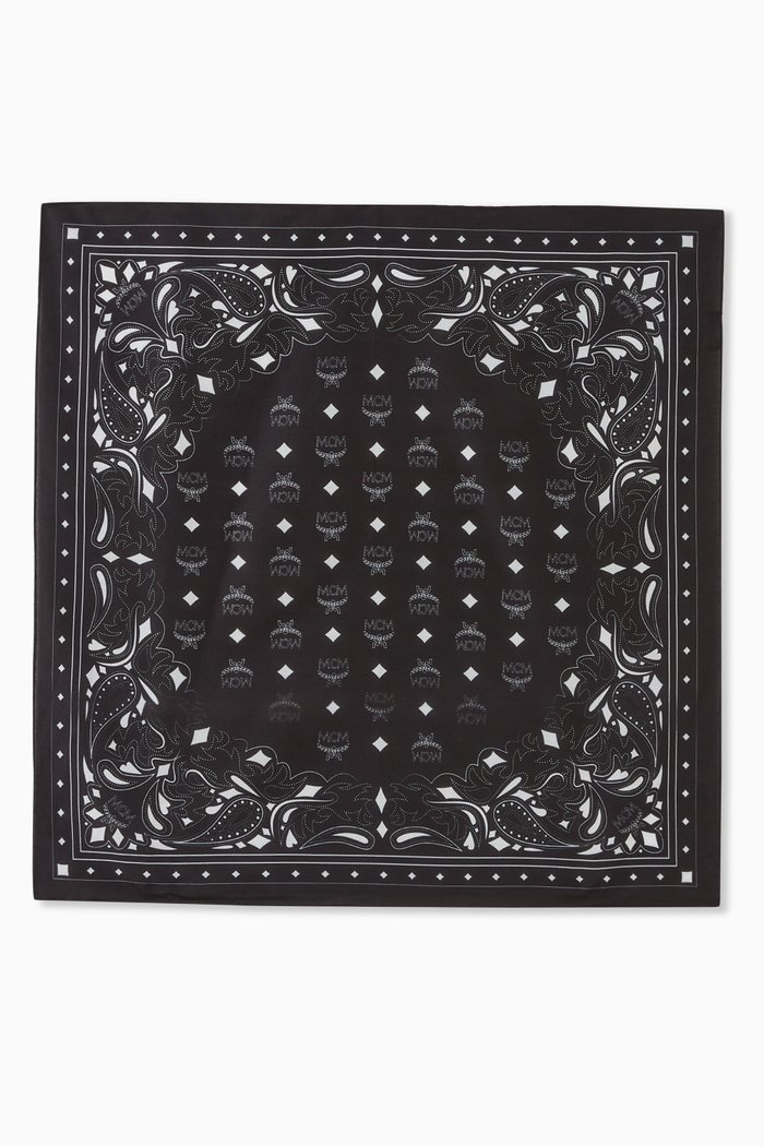 

MCM Logo Bandana in Cotton, Black
