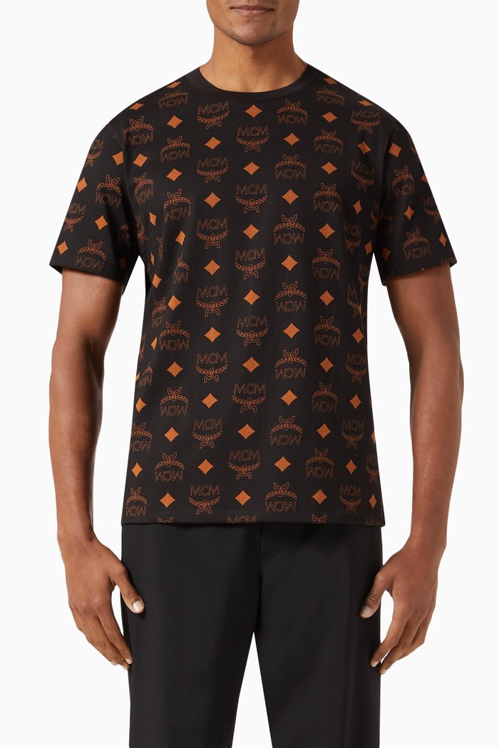 

Printed T-shirt in Cotton Jersey, Black