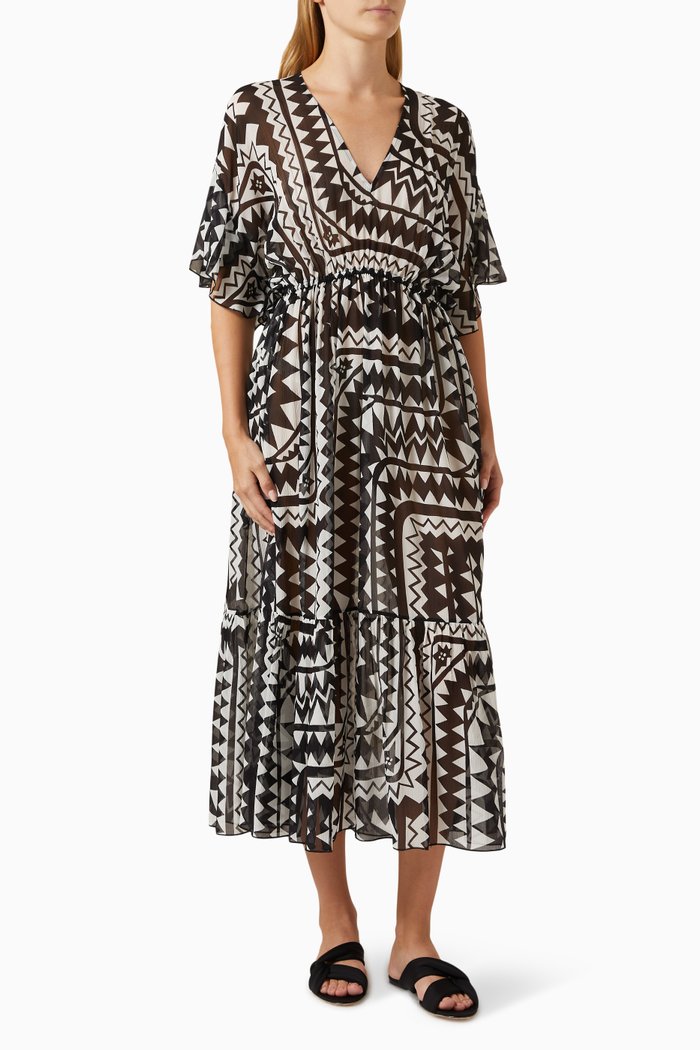 

Rivage Maxi Dress in Silk Chiffon, Black