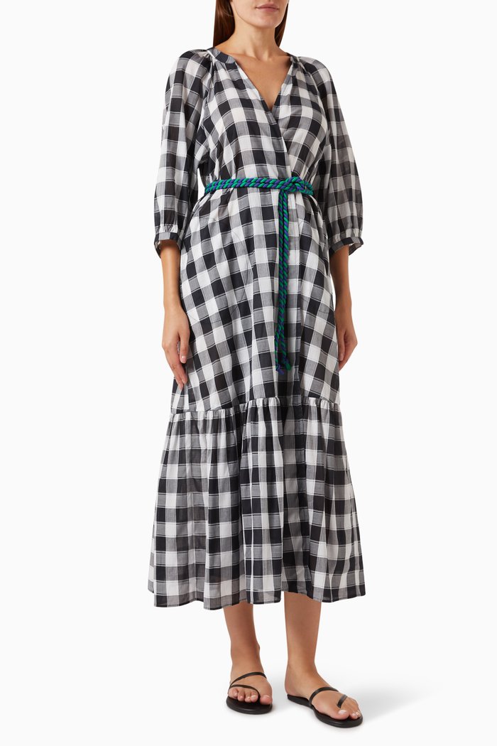 

Chess Maxi Dress in Cotton-voile, Black