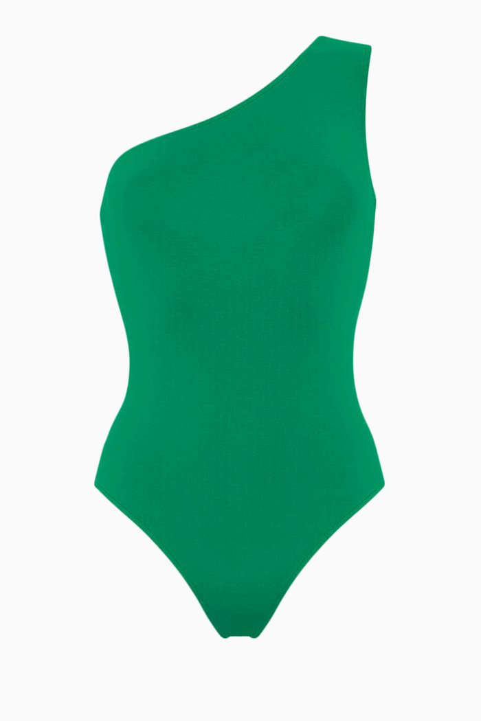 

Effigie One-shoulder One-piece Swimsuit, Green