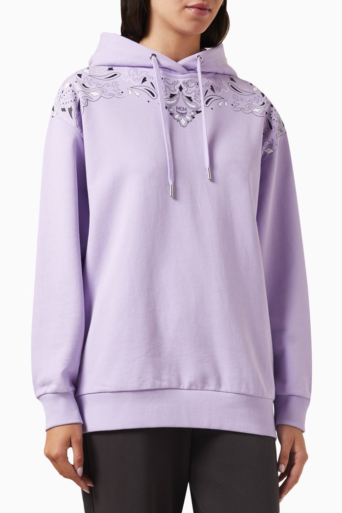 

Bandana Hoodie in Organic Cotton, Purple