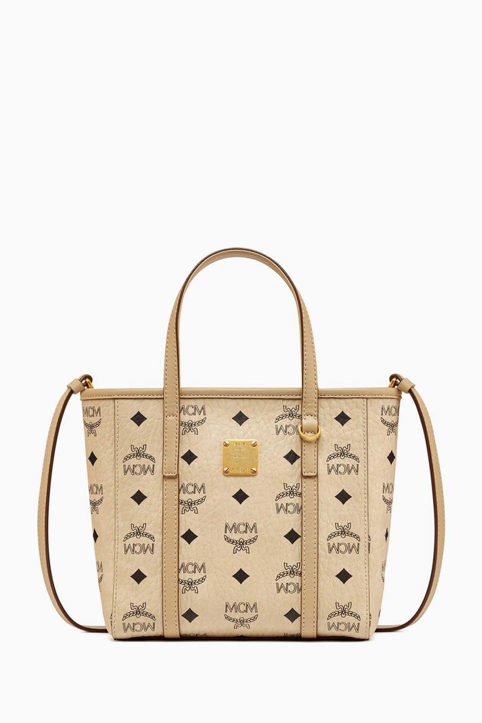 

Aren Visetos Zip Shopper Tote Bag in Coated-canvas, Neutral