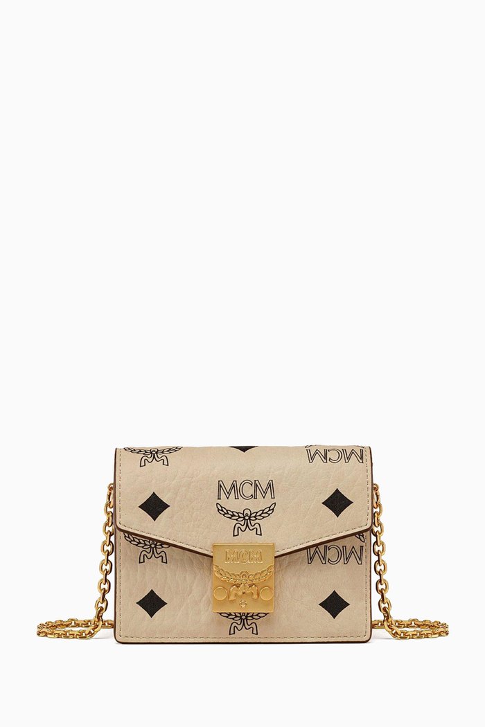 

Mini Tracy Zip Card Case in Visetos, Neutral