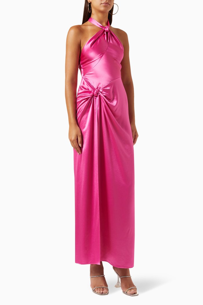 

Zadena Maxi Dress in Charmeuse, Pink
