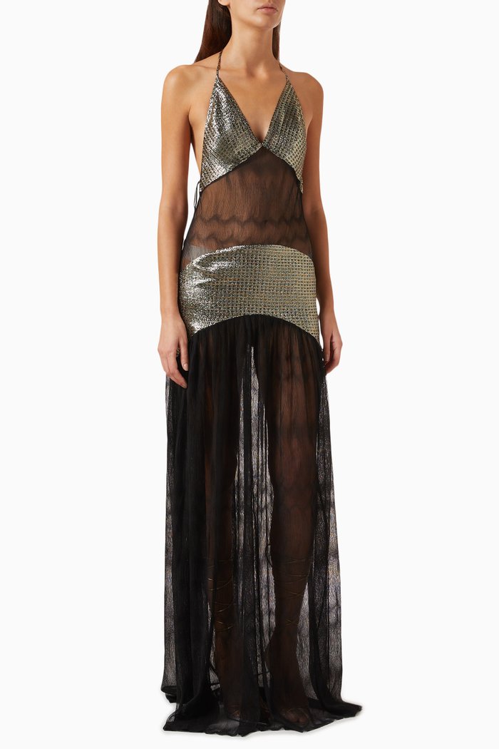 Chiffon embellished deals maxi dress