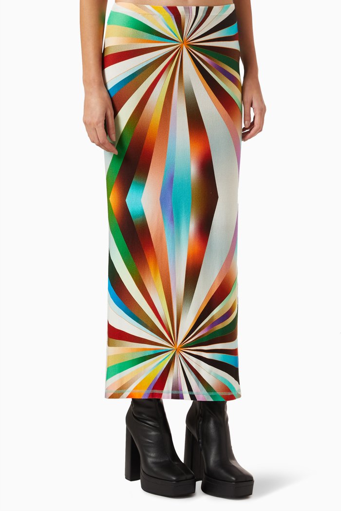 

Lilt Sun-ray Midi Skirt in Knit, Multicolour