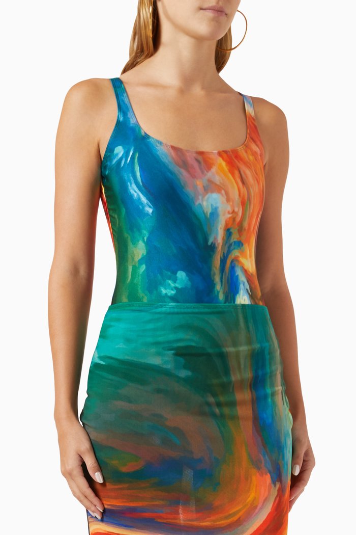 

Mali Bodysuit in Mesh, Blue