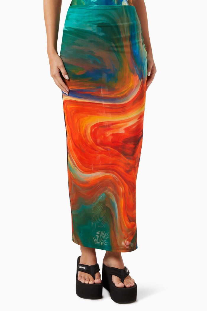 

Mali Skirt in Mesh, Orange