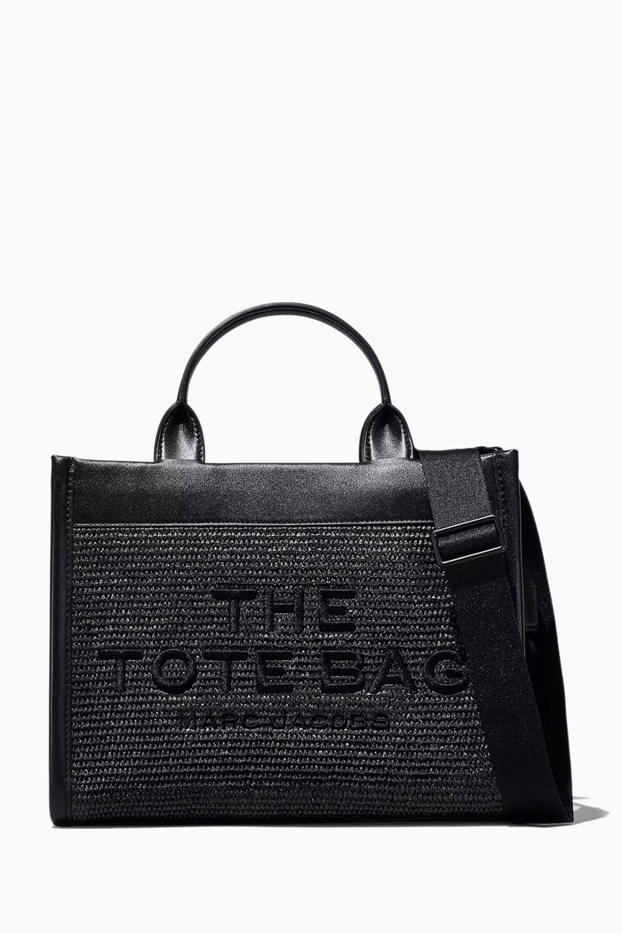 

The Medium Tote Bag in Straw, Black