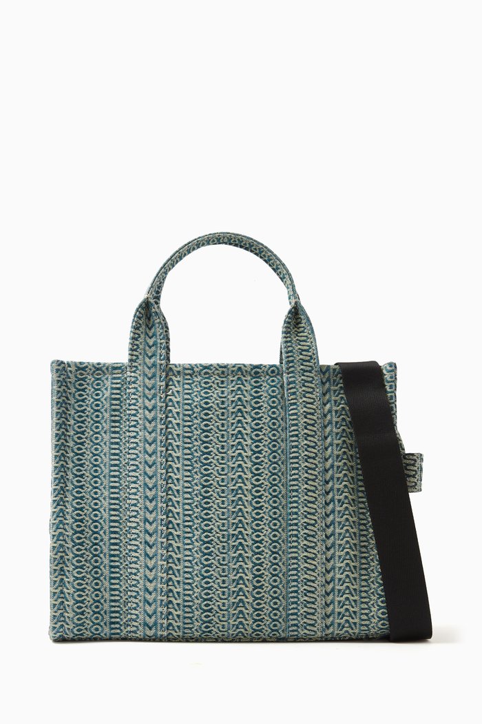 

The Medium Monogram Tote Bag in Bleached Denim, Blue
