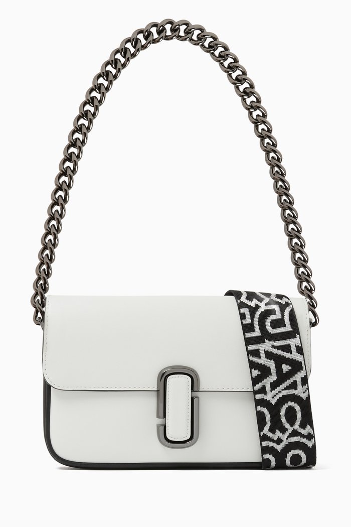 

Small The J Shoulder Bag in Leather, Black