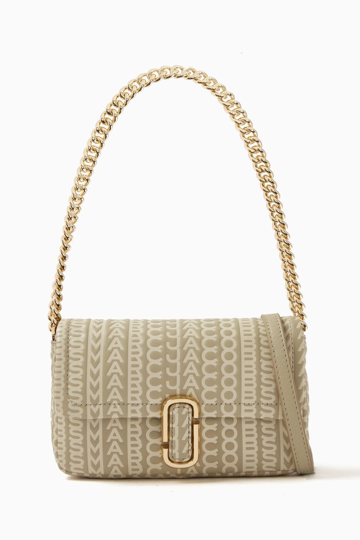 

Mini J Monogram Shoulder Bag in Leather, Neutral