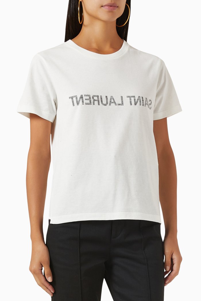 

Reverse Logo T-shirt in Cotton-jersey, White