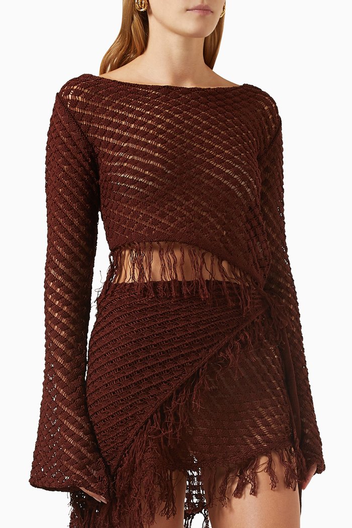 

Ammoudi Top in Cotton-knit, Brown