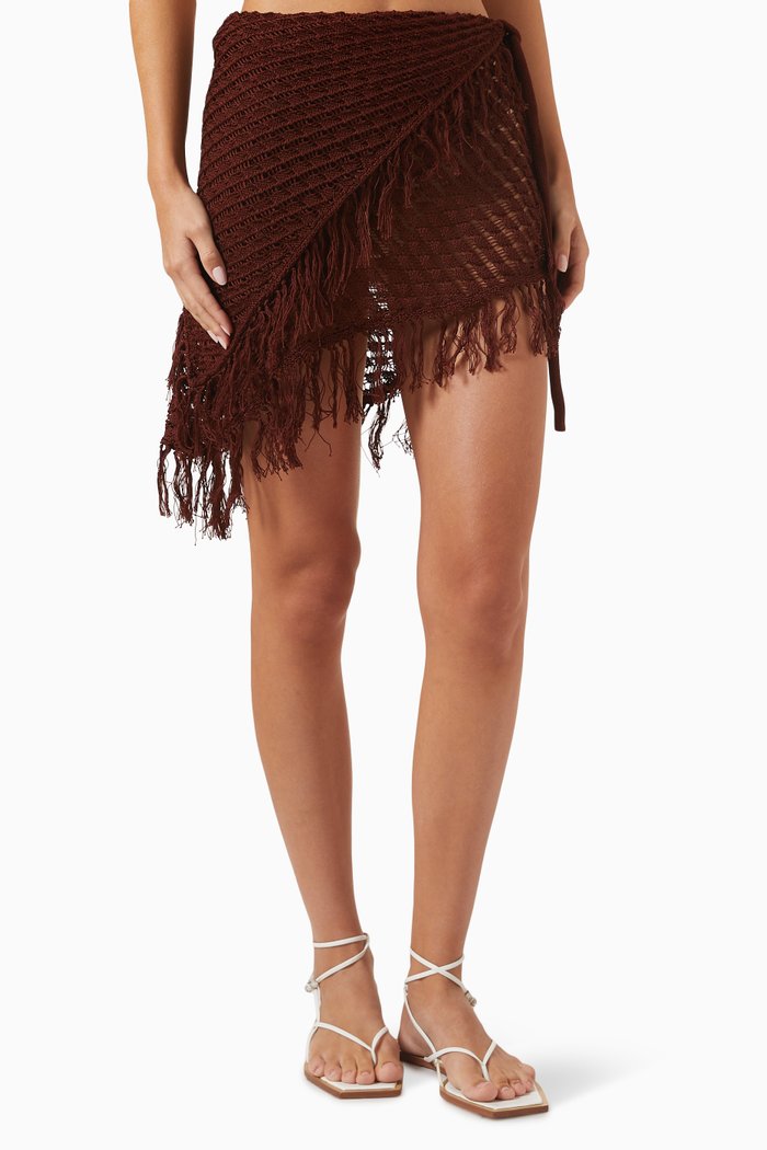

Ammoudi Mini Skirt in Cotton-knit, Brown