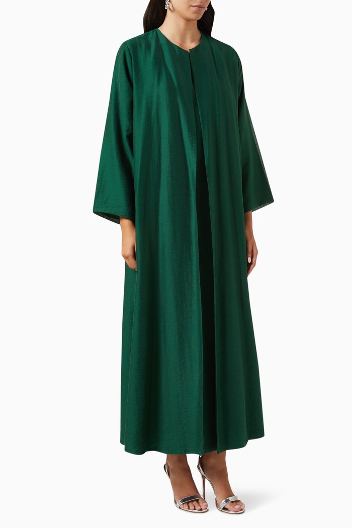 

Glaze Abaya Set in Cotton, Green