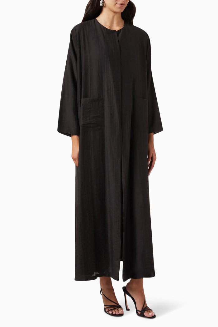 

Front Pocket Abaya in Cotton, Black