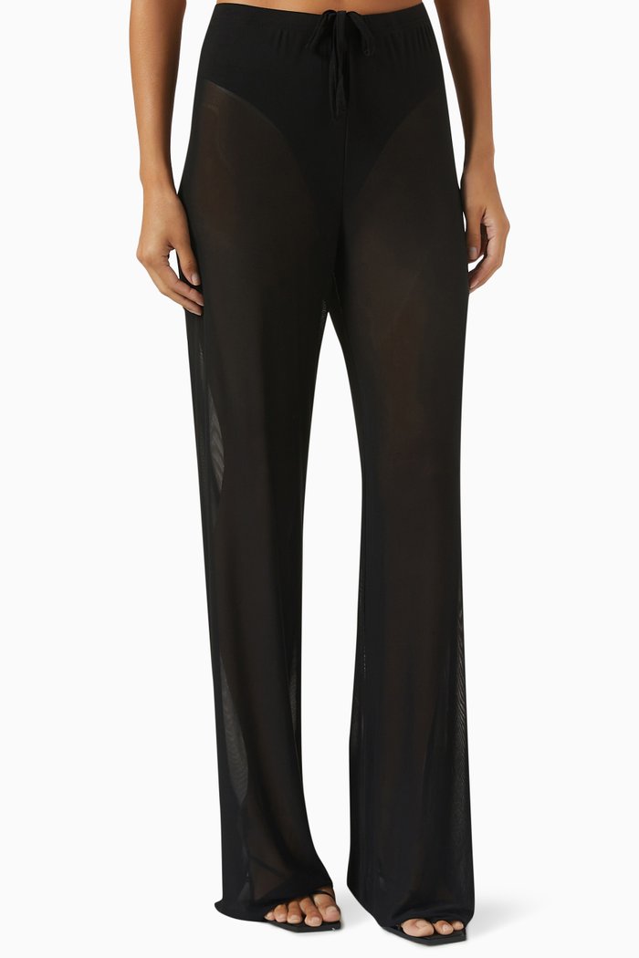 

Wide-leg Pants in Mesh, Black