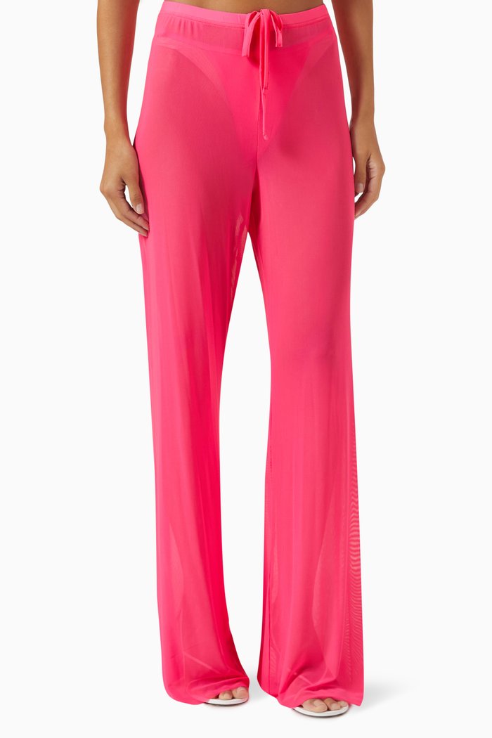 

Wide-leg Pants in Mesh, Pink