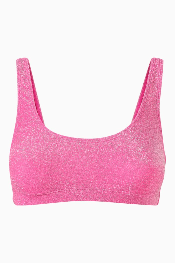 

Sparkle Scoop Bikini Top, Pink