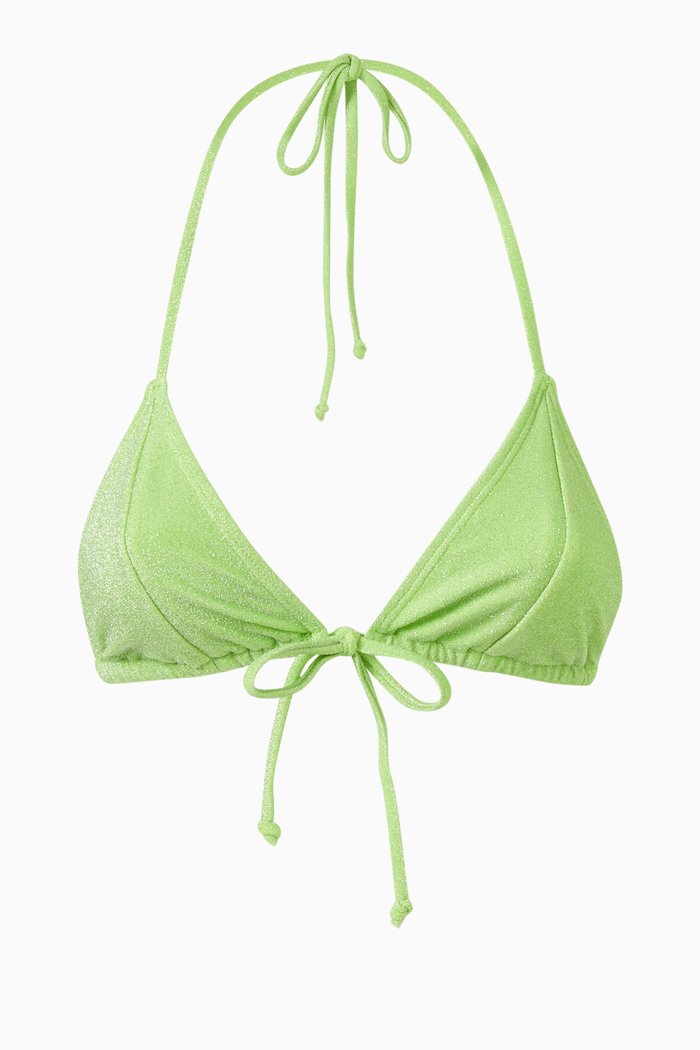 

Sparkle Tiny Ties Bikini Top, Green