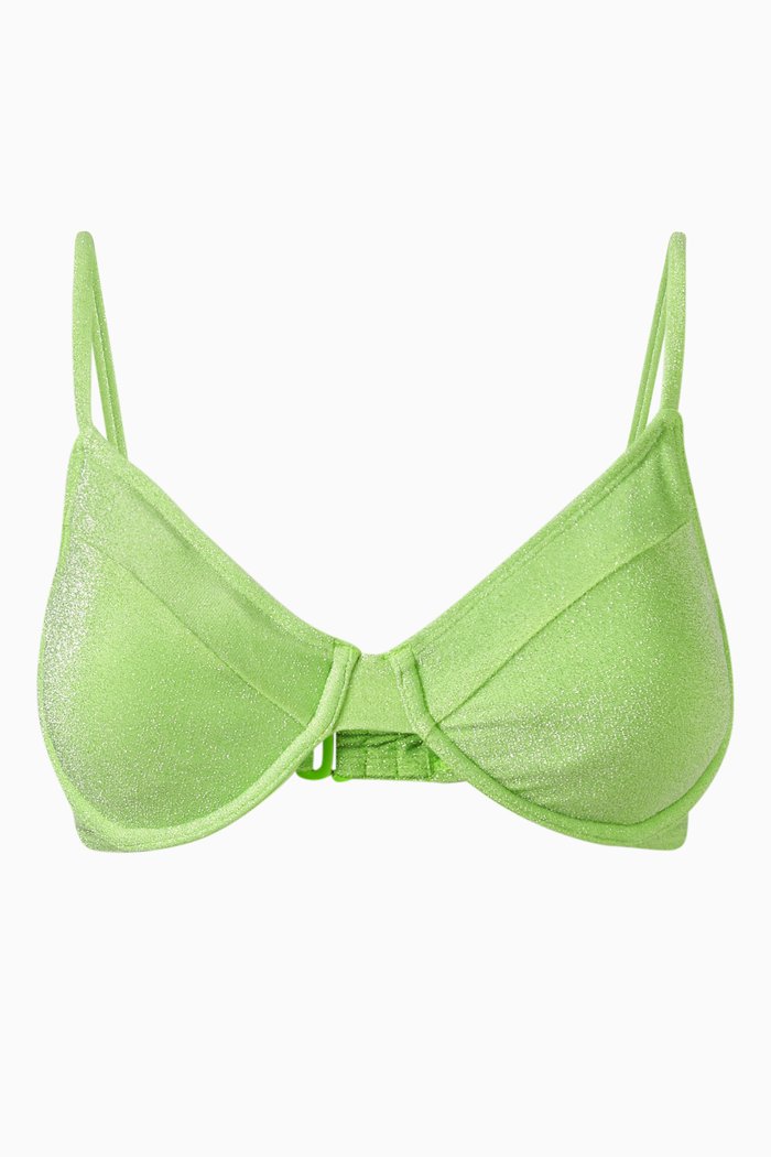 

Sparkle Demi-cup Bikini Top, Green
