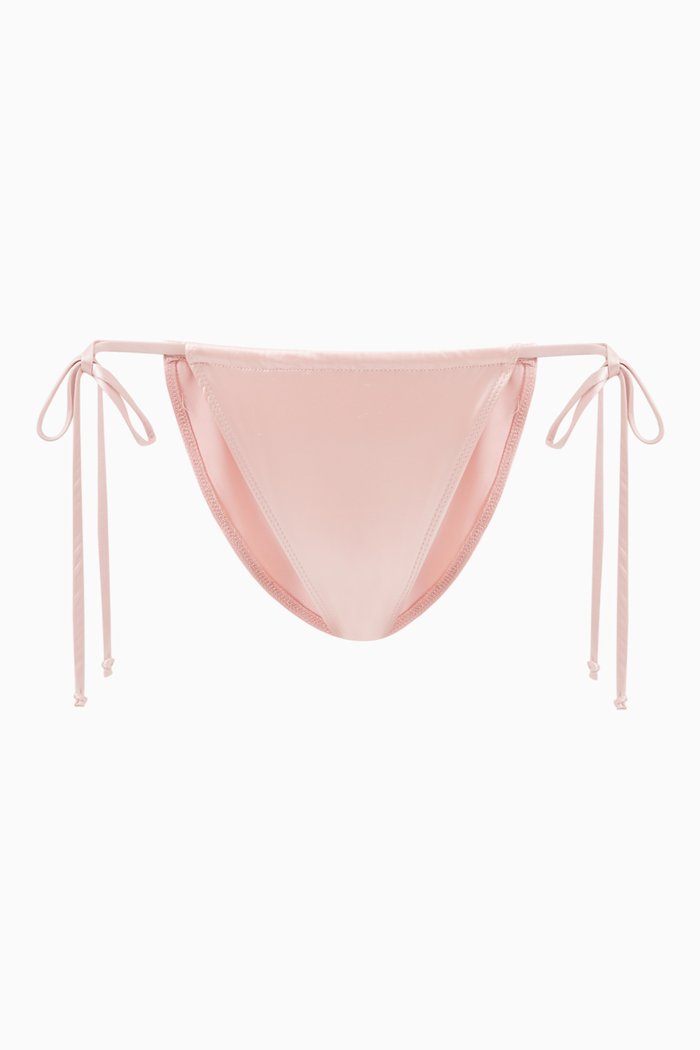 

Tiny Ties Bikini Briefs in Satin, Pink