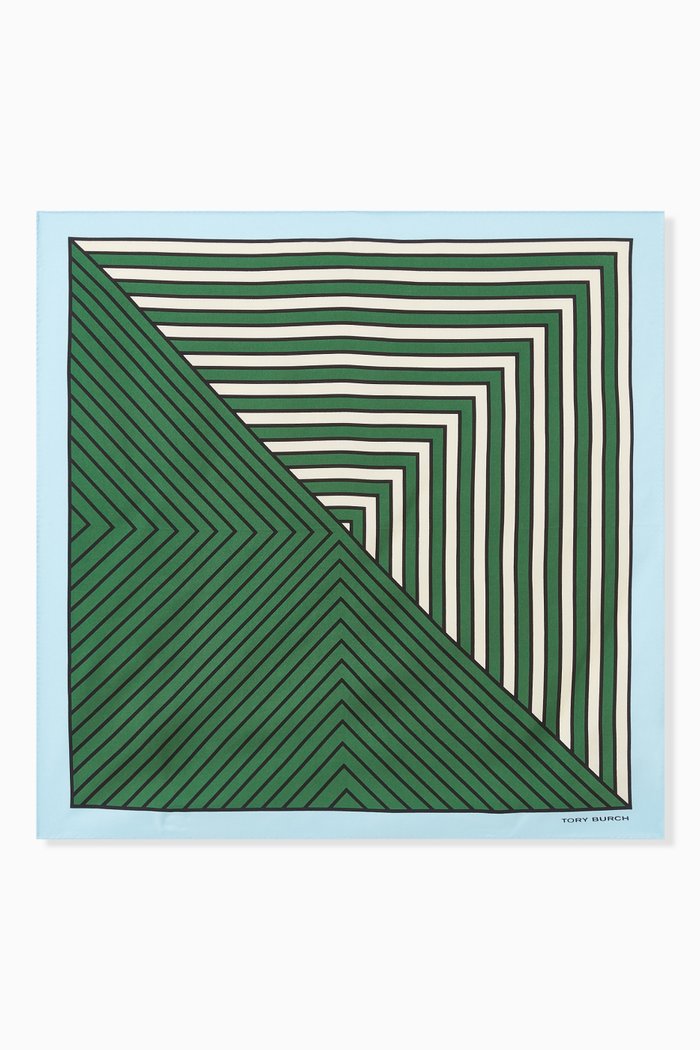 

Illusion Stripe Neckerchief in Silk, Green