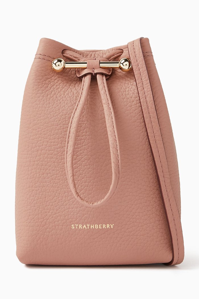 

Lana Osette Pouch in Grained Leather, Pink
