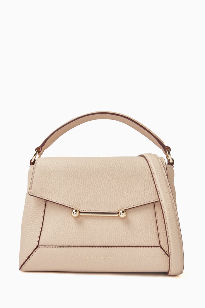 

Mosaic Top Handle Bag in Calfskin Leather, Neutral