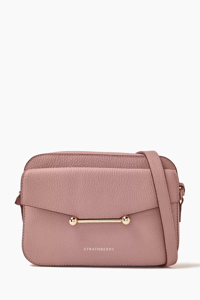 

Mosaic Camera Bag in Calfskin Leather, Pink