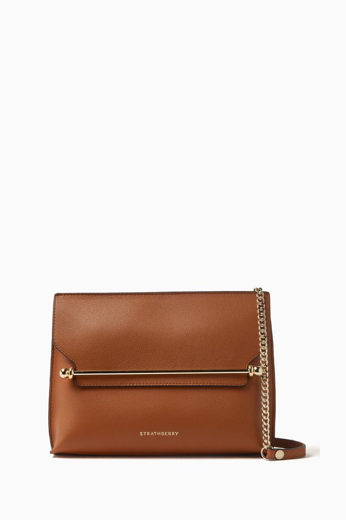 

Stylist Crossbody Bag in Calfskin Leather, Brown