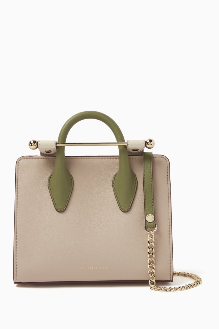 

Nano Tote Bag in Calfskin Leather, Neutral
