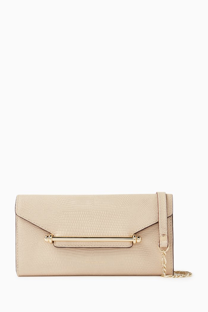 Multrees Chain Wallet in Lizard-embossed Leather, Neutral