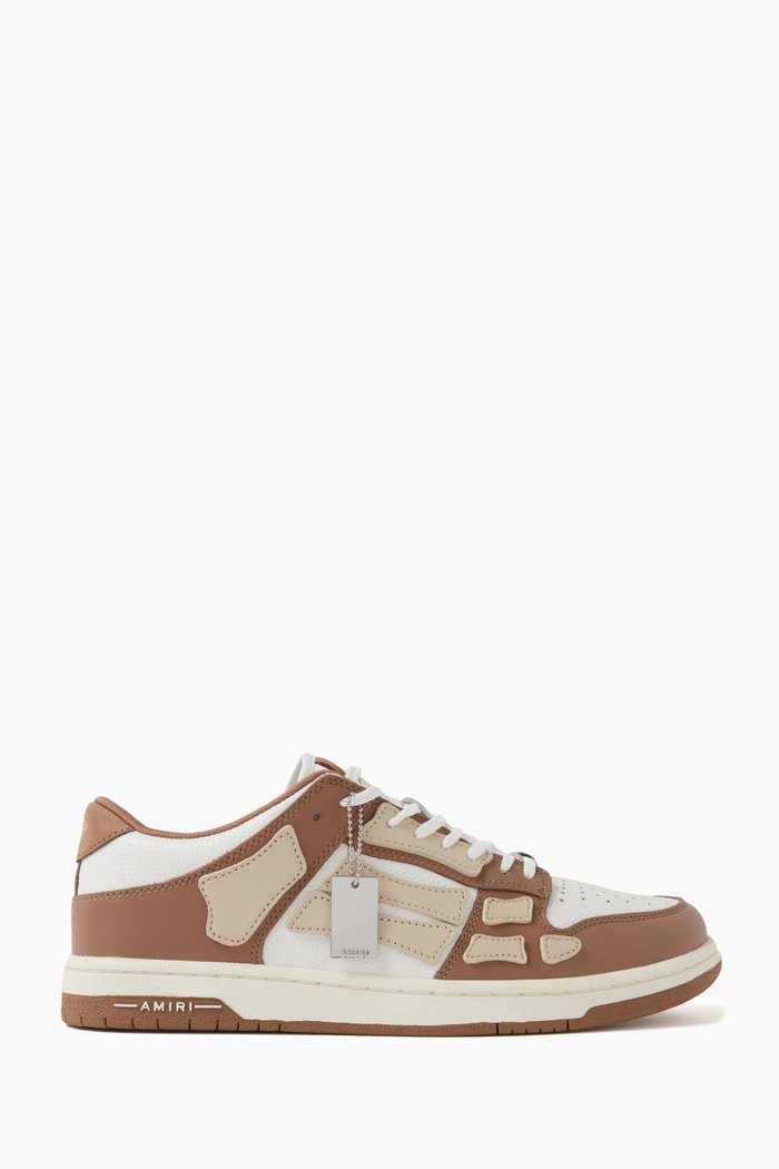 Skeltop Low Sneakers in Smooth Leather, Brown