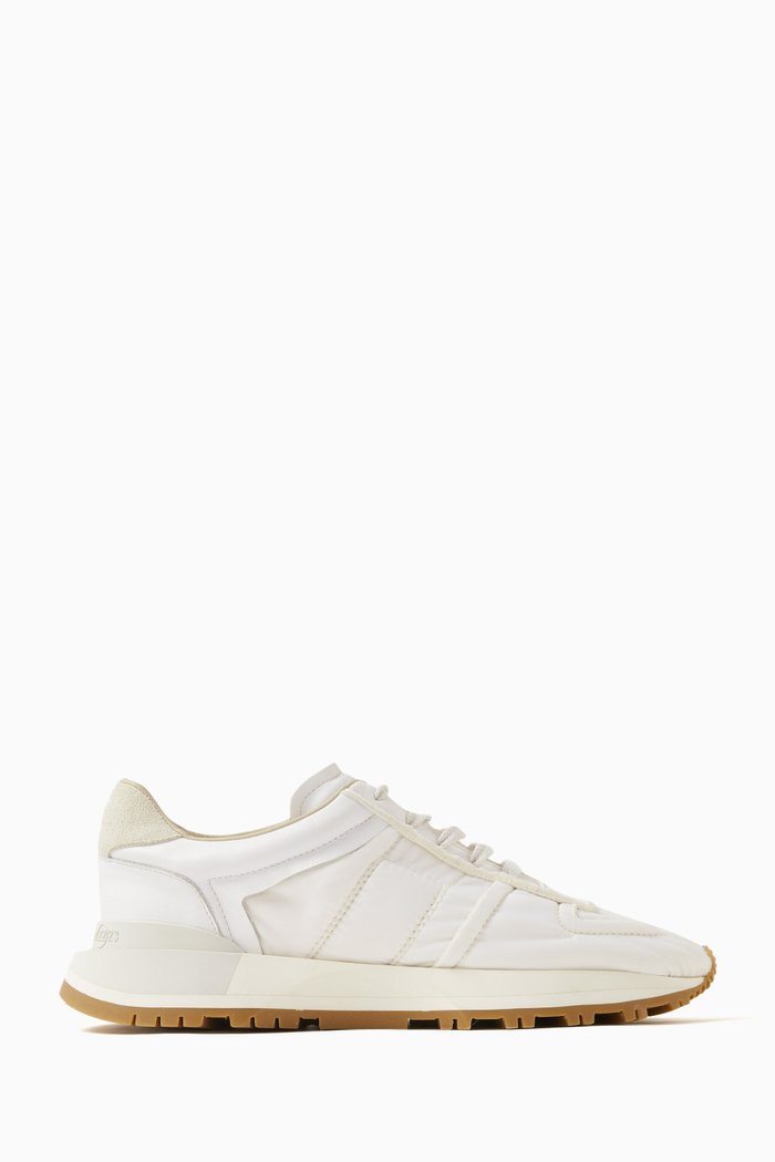 

50-50 Sneakers in Nylon, Calfskin & Suede, White