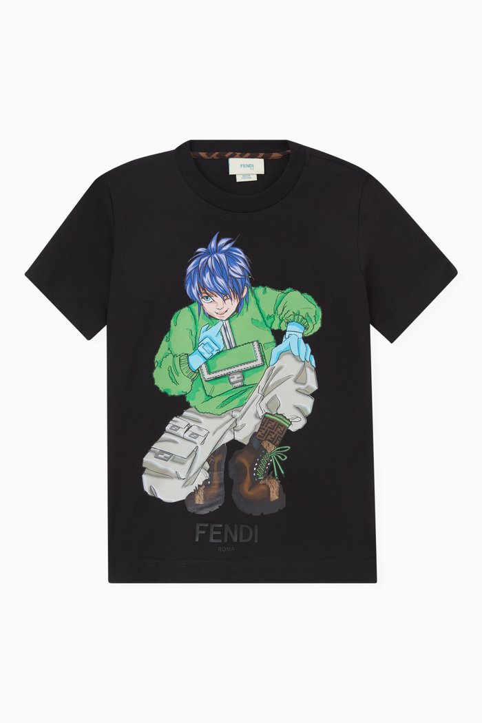 Graphic-print T-shirt in Jersey, Black