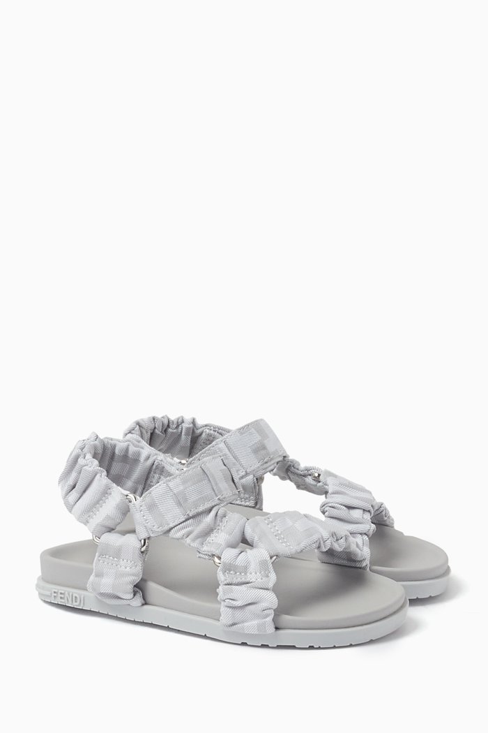

Logo Sandals in Cotton, Grey