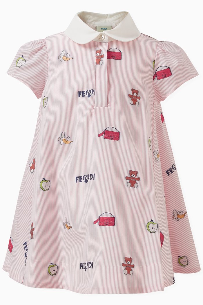 

Fendi Elements Dress in Poplin, Pink