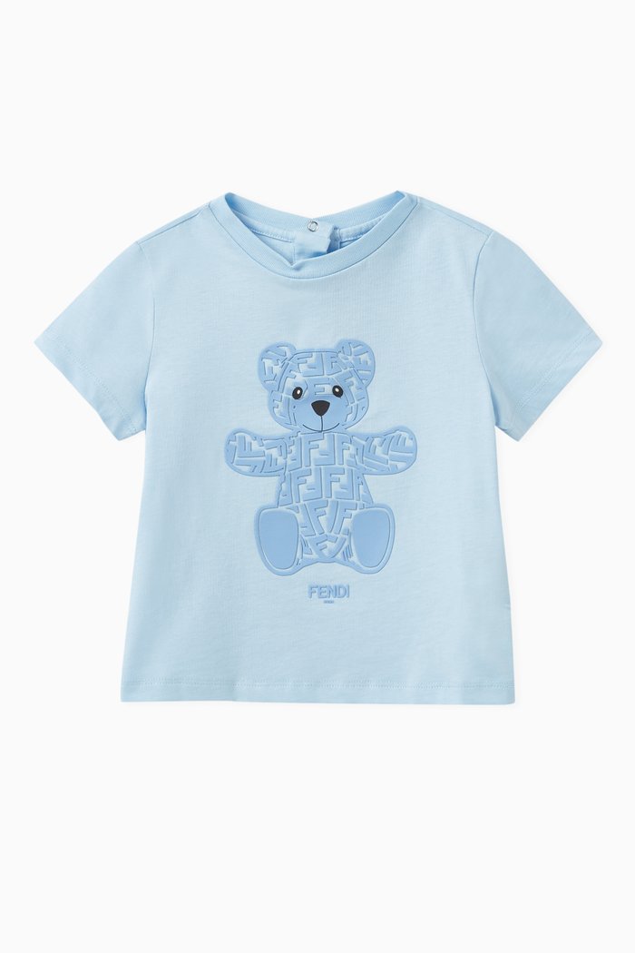 

Teddy-print T-shirt in Cotton, Blue