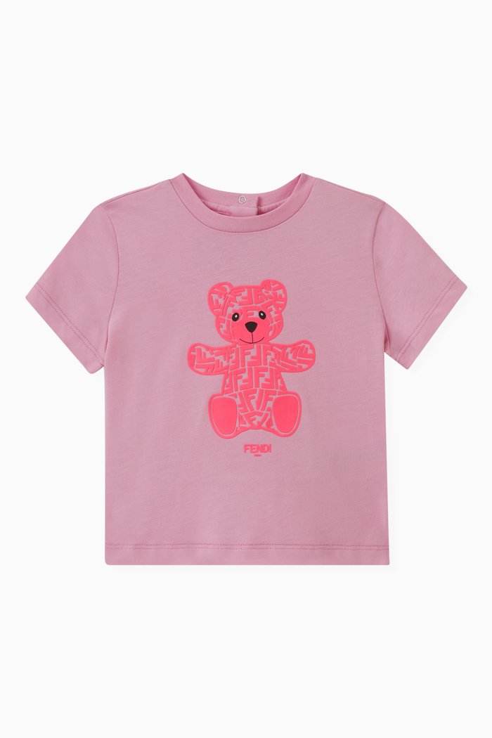 

Teddy-print T-shirt in Cotton, Pink