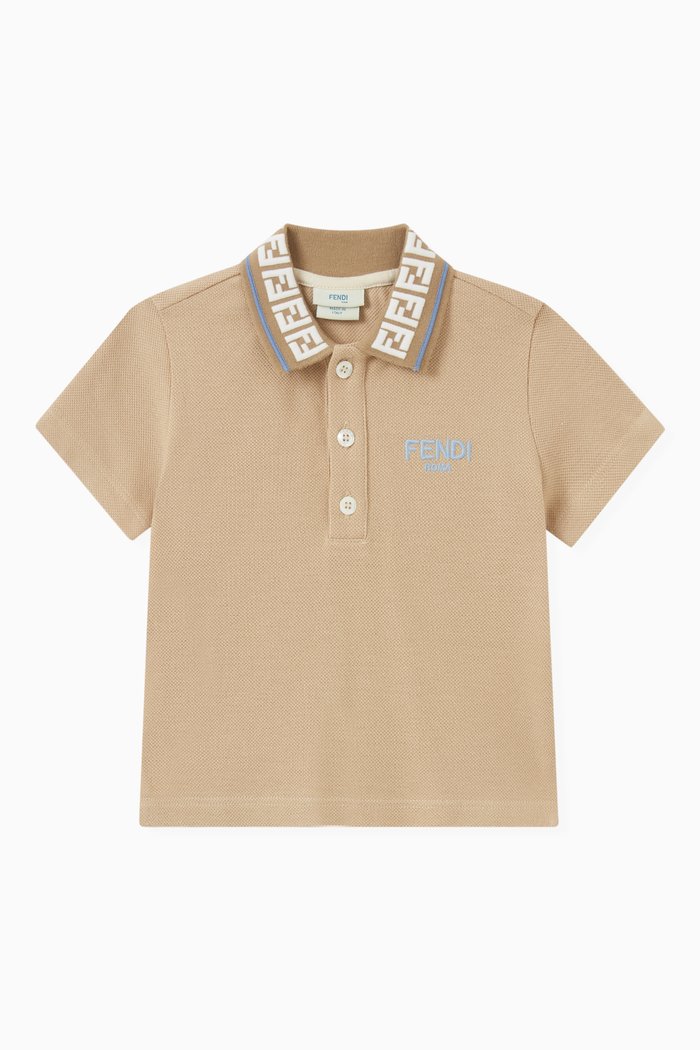 

FF Collar Polo Shirt in Cotton-pique, Neutral