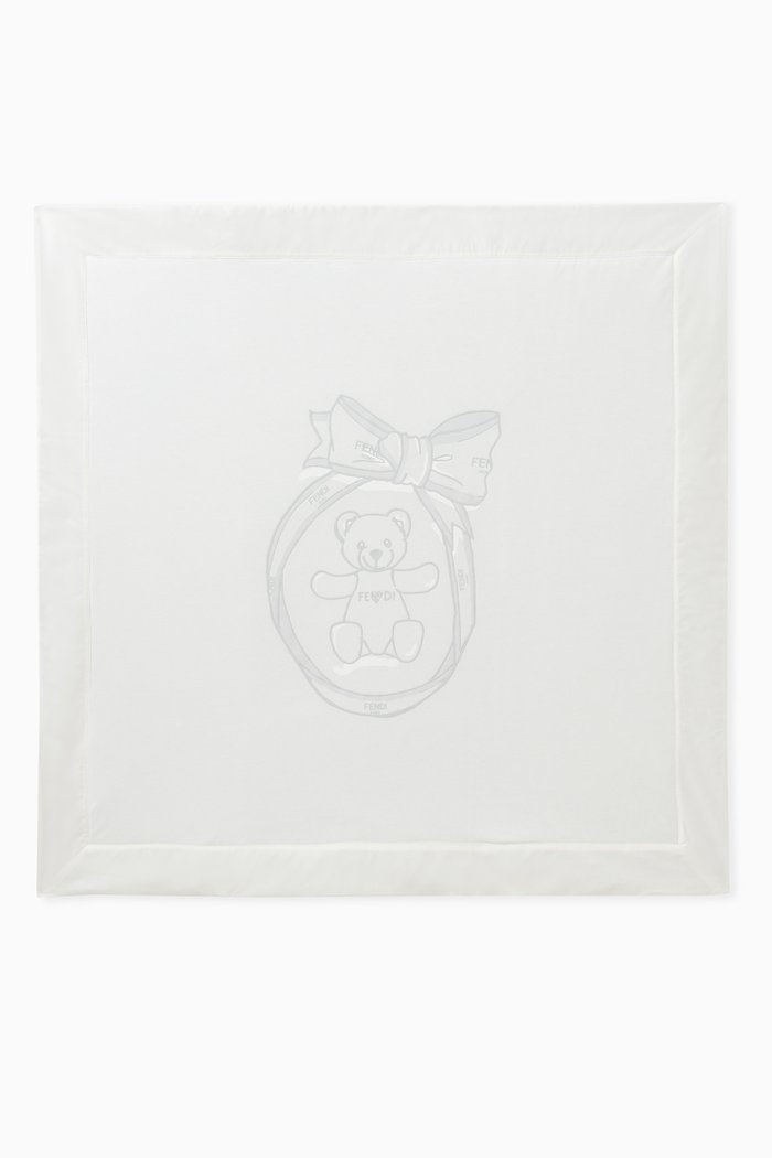 

Teddy-print Blanket in Jersey, White