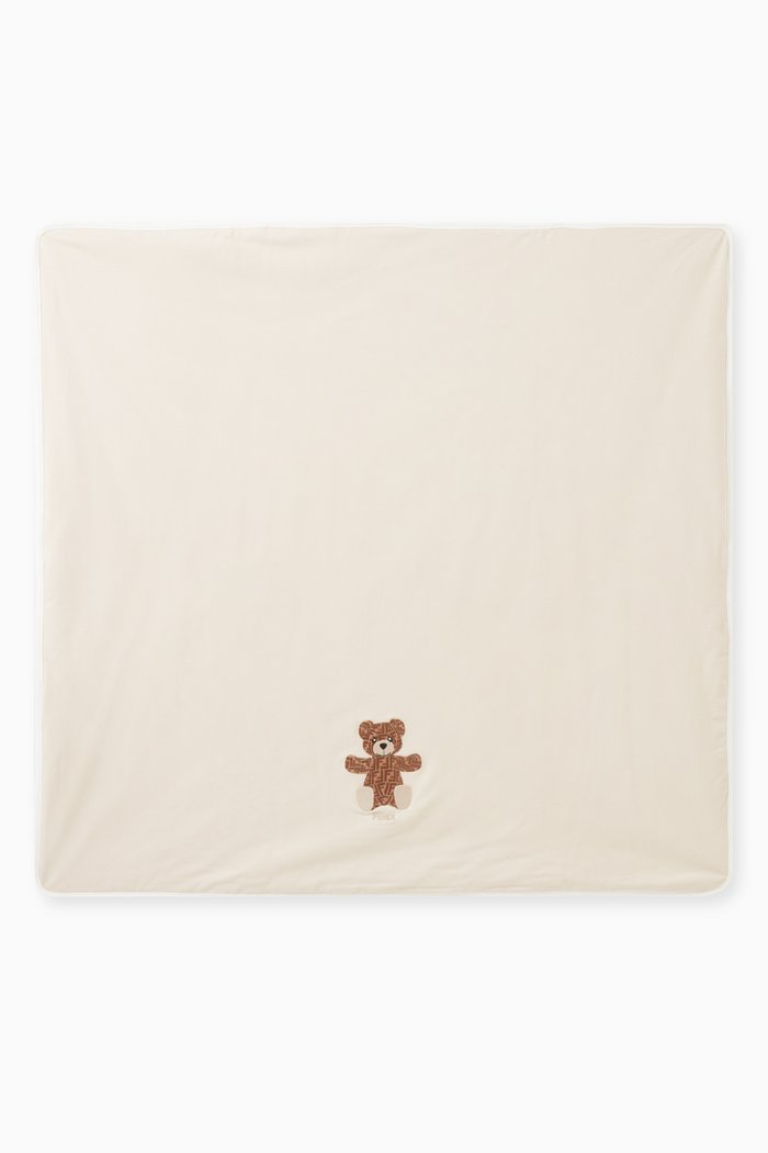 

Embroidered Teddy Blanket in Jersey, Neutral