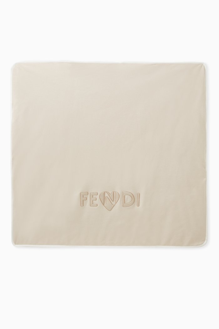 

Logo-embroidered Blanket in Cotton, Neutral